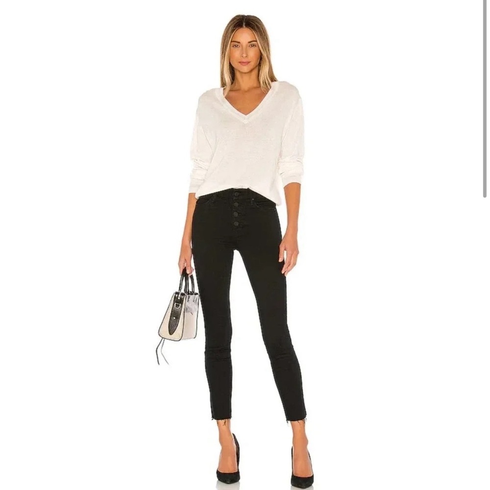 Mother The Pixie Ankle Fray Jeans High Rise Button Fly Holding Hands Size 31 NWT